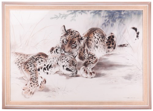 Lot 22 - Ralph Thompson (1913-2009), Leopards, signed,...