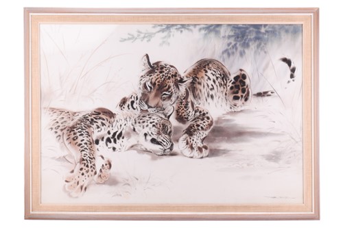 Lot 22 - Ralph Thompson (1913-2009), Leopards, signed,...