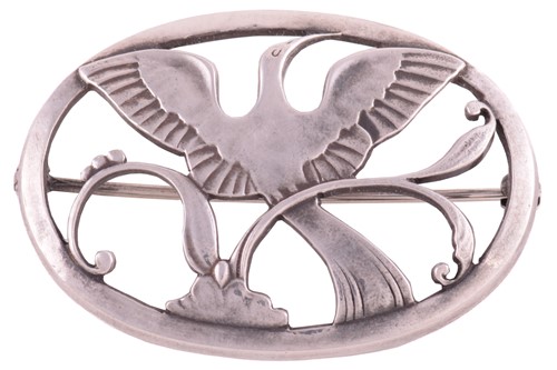 Lot 332 - Georg Jensen - a Bird of Paradise openwork...