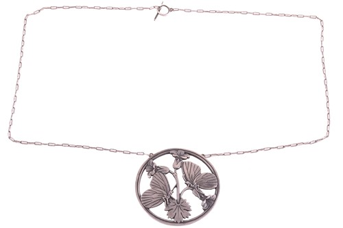 Lot 329 - Georg Jensen - a butterfly necklace, the round...