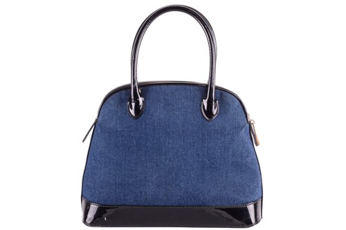 Lot 11 - An Escada bowler bag in denim with black...