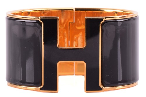 Lot 72 - Hermès - an extra wide 'Clic Clac H' bracelet...