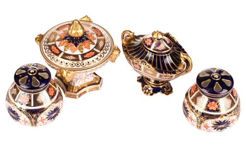Lot 274 - A Royal Crown Derby "Old Imari"two matching...