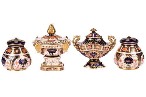 Lot 274 - A Royal Crown Derby "Old Imari"two matching...