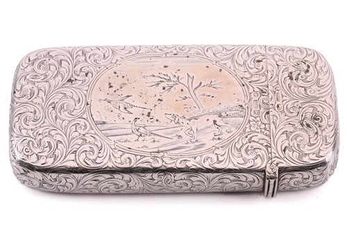 Lot 567 - A Victorian silver cigar case, with an allover...