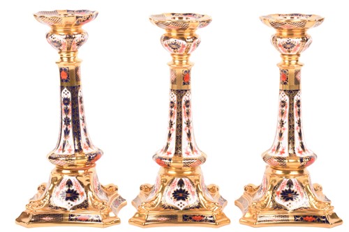 Lot 250 - A pair of boxed Royal Crown Derby bone "Old...