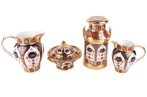 Lot 281 - A large Royal Crown Derby 'Old Imari' bone...