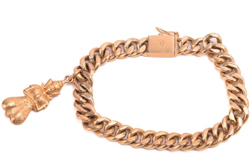 Lot 230 - A Chinese gold chain bracelet, marked '14k',...