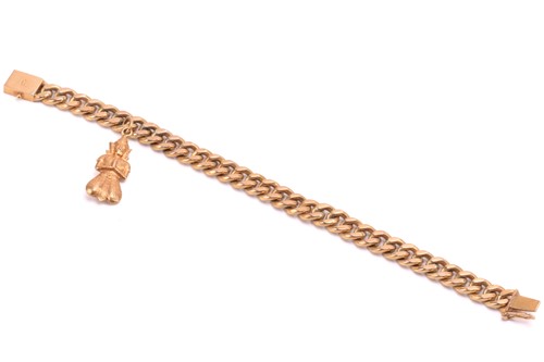 Lot 230 - A Chinese gold chain bracelet, marked '14k',...