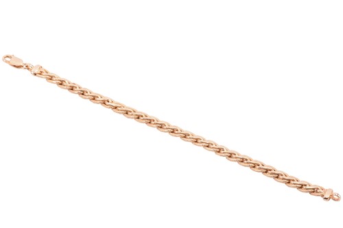 Lot 207 - A gold bracelet, formed from woven hammered...