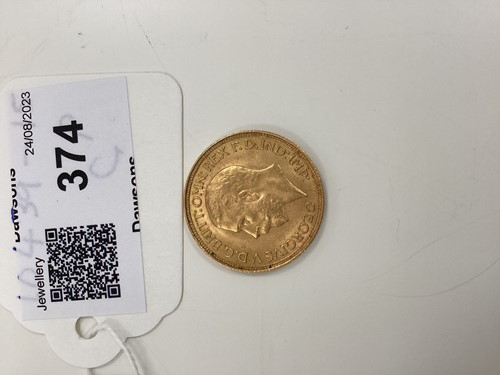 Lot 374 - A George V Full Sovereign, South Africa, 1929,...