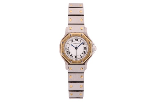 Lot 436 - A Cartier Santos Octagon automatic lady's...