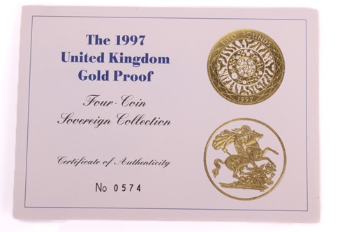 Lot 345 - A UK, gold proof, four coin, sovereign set,...