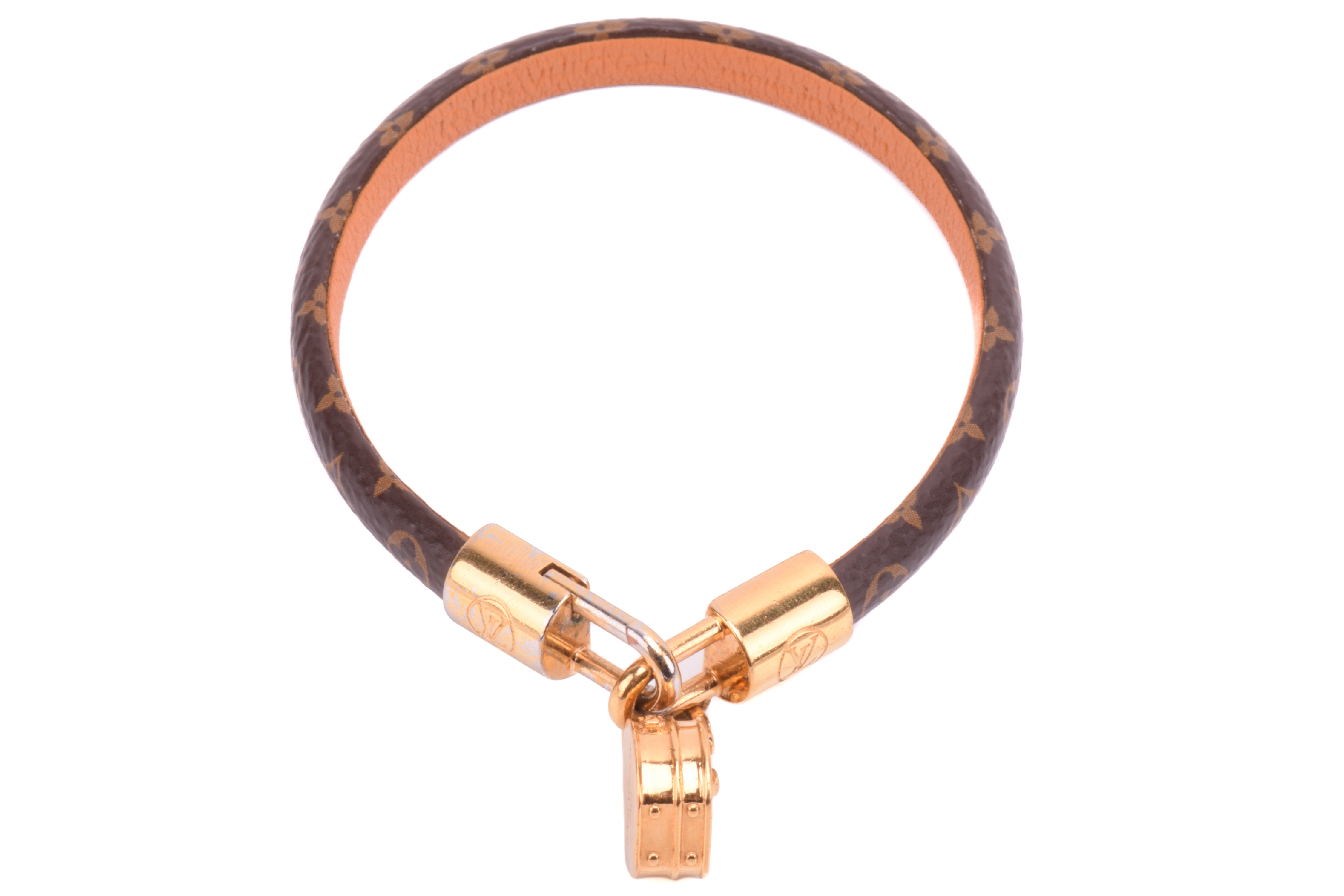 Louis Vuitton Canvas LV Tribute Charm Bracelet - Brown, Brass