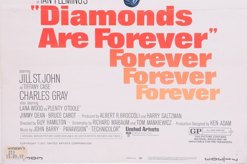 Lot 254 - 'Diamonds Are Forever', an original 1971 US...