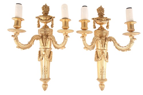 Lot 146 - A pair of Louis XVI style gilt bronze...