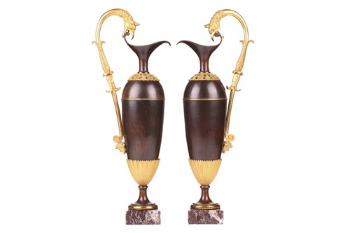 Lot 202 - A fine pair of French Empire-style ormolu and...