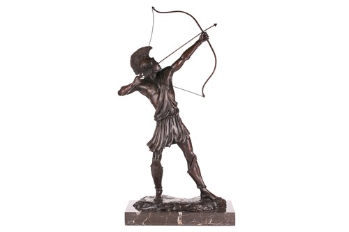 Lot 174 - A large contemporary patinated bronze figure...