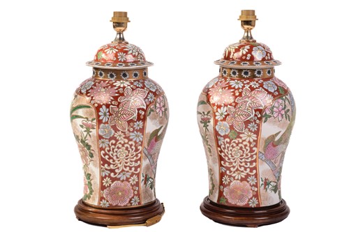 Lot 87 - A pair of large contemporary Chinese (Macau?)...