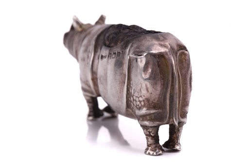 Lot 528 - An early 20th-century scarce silver Rhinoceros...
