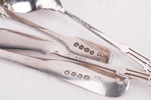 Lot 327 - A small collection of mixed flatware, napkin...