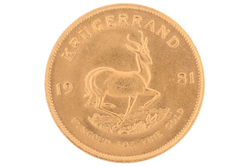 Lot 219 - A Krugerrand, dated 1981. Cased.