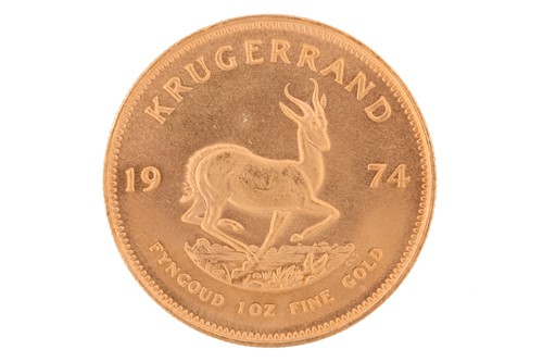 Lot 242 - A Krugerrand, dated 1974. Cased.