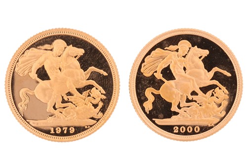 Lot 241 - Two Elizabeth II sovereigns, one dated 1974,...