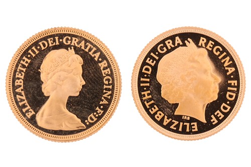 Lot 241 - Two Elizabeth II sovereigns, one dated 1974,...