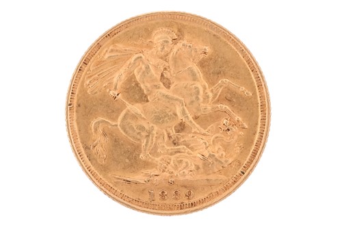 Lot 218 - A Victorian sovereign, dated 1889.