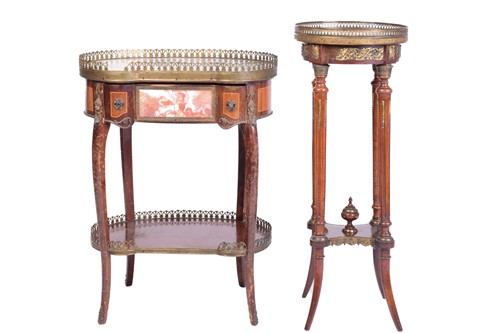 Lot 136 - A Louis XV style panelled kidney shape...