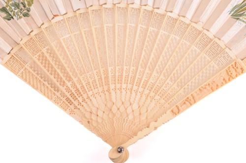 Lot 227 - A Chinese documentary Ivory and rice paper fan,...