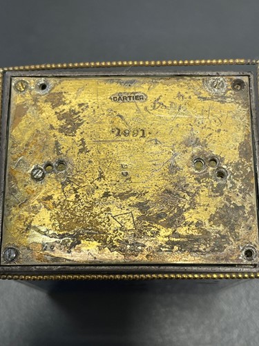 Lot 309 - A miniature French blue guilloche enamel...