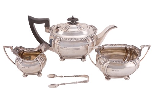 Lot 357 - An Edwardian three-piece tea service, by Maple...