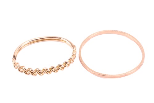 Lot 81 - Two Edwardian gold bracelets; to include a...