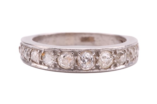 Lot 36 - A diamond half-eternity ring, pavé-set with...