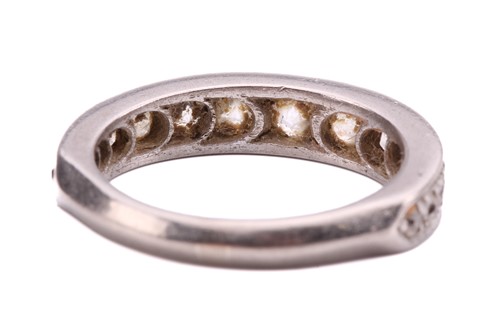 Lot 36 - A diamond half-eternity ring, pavé-set with...