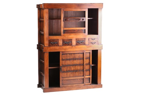 Lot 81 - A Japanese sugi (cedar) Keyaki (elm) Mizuya...