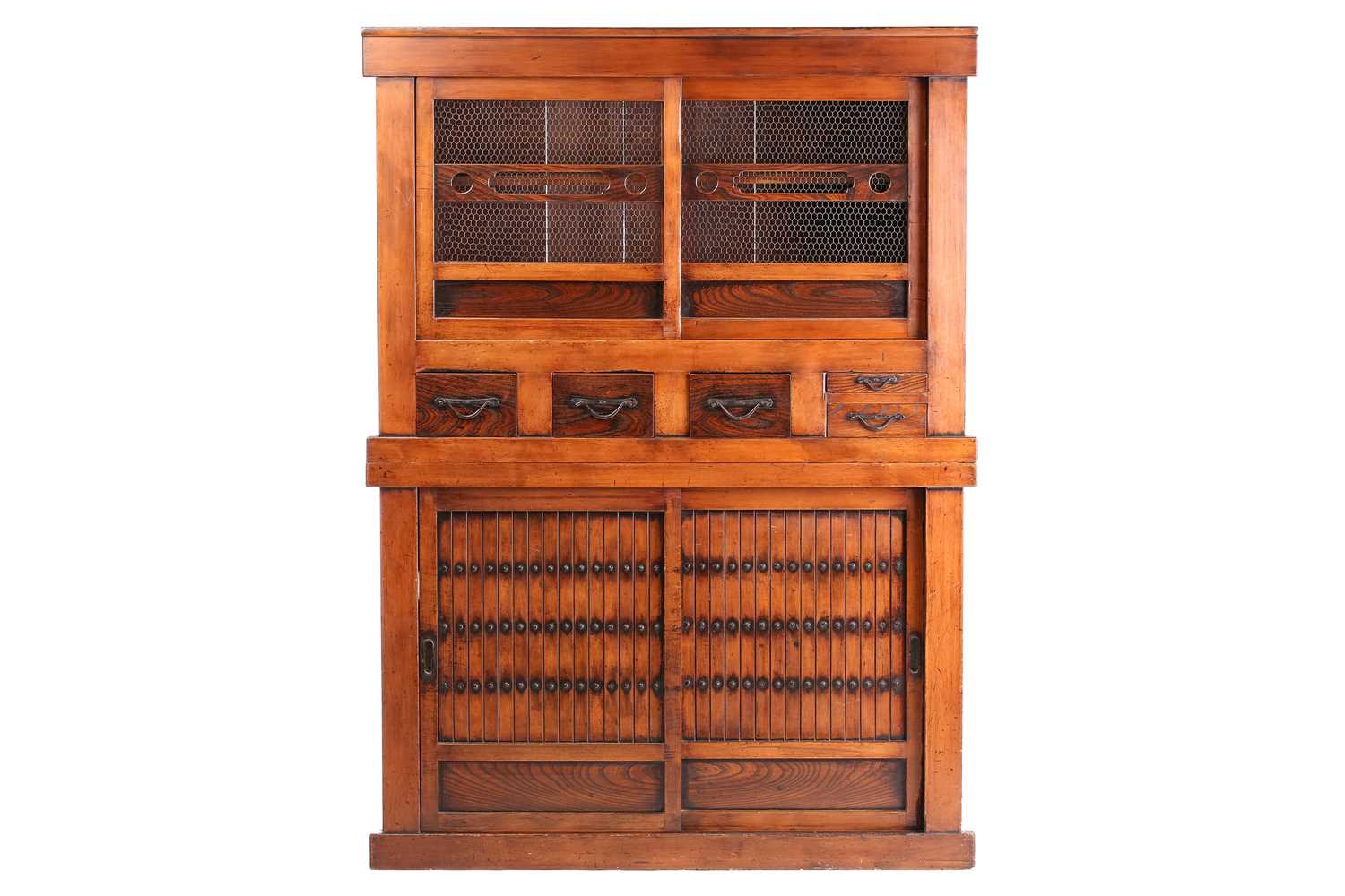 Lot 81 - A Japanese sugi (cedar) Keyaki (elm) Mizuya...