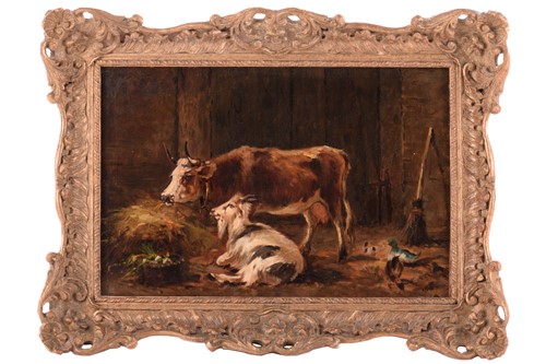 Lot 42 - Late 19th Century British School, horned cow...