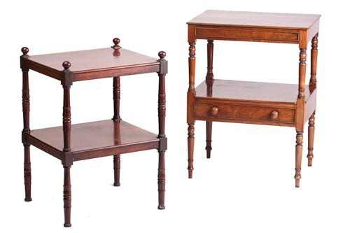 Lot 132 - A George IV mahogany two tier what not with a...