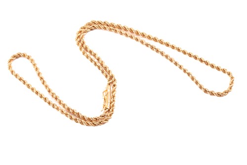 Lot 101 - A twisted rope chain with tube clasp and...