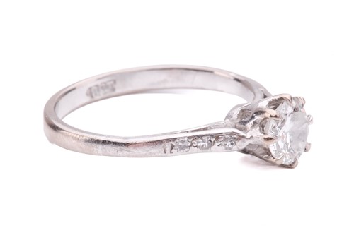 Lot 65 - A diamond solitaire ring, set with a round...