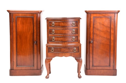 Lot 128 - A pair of Victorian mahogany pedestal night...