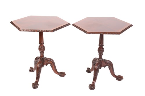 Lot 292 - A pair of George III style carved mahogany...