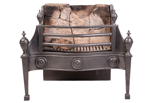 Lot 122 - A George III-style cast iron fire grate, 20th...