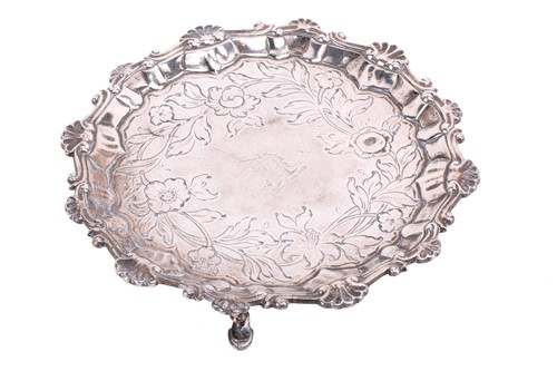 Lot 435 - A George III silver waiter, by Richard Rugg,...