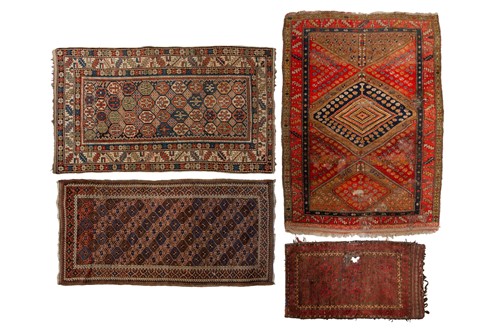 Lot 178 - A blue ground antique Caucasian Shirvan rug,...