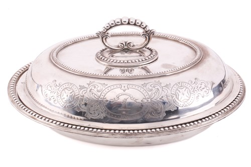 Lot 355 - A Victorian silver entrée dish and cover, by...