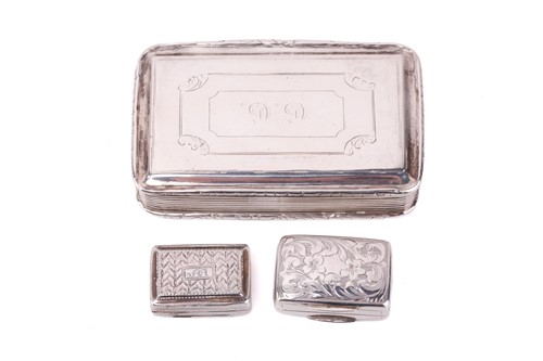 Lot 343 - A Victorian silver snuff box by Nathaniel...